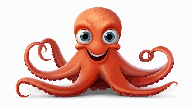 Vector colorful octopus cartoon vector illustration for kids learning materials