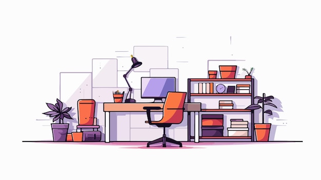 Colorful Office Icon Vector Illustration