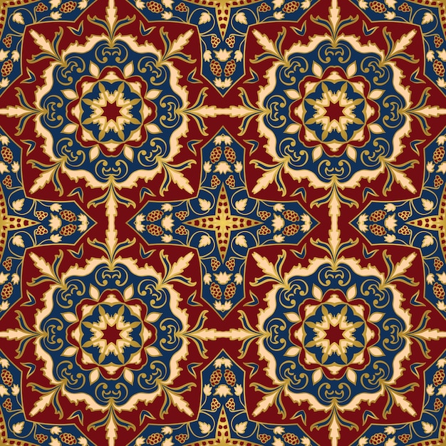 Colorful oriental ornament seamless pattern of mandalas.