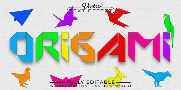 Colorful Origami Editable Text Effect Template