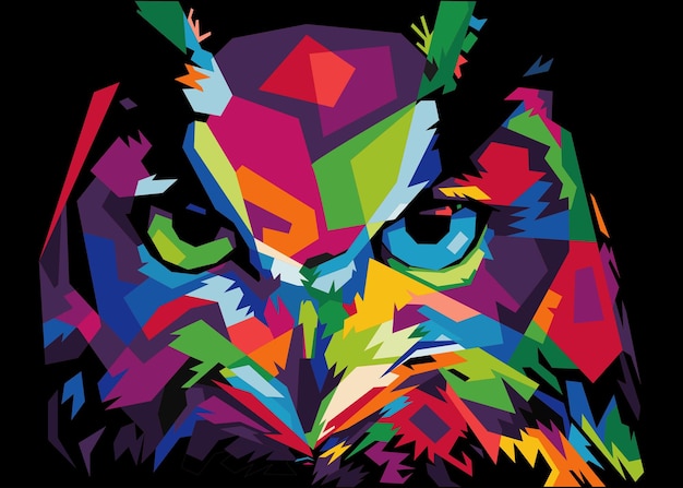 Colorful Owl Illustration vector pop art