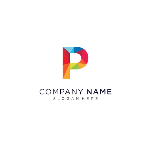 Colorful P letter logo technology