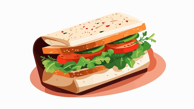 Vector colorful packed lunch illustration for healthy eating concepts