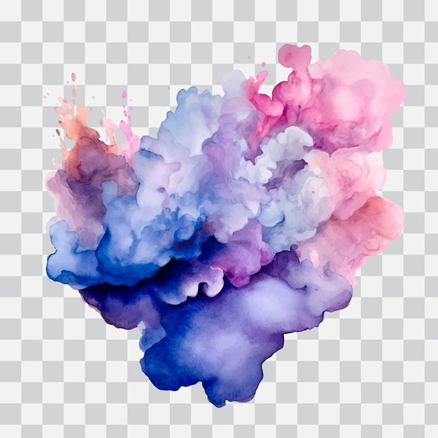 A colorful paint splatter with a splash of paint on a transparent background