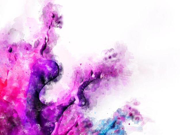 A colorful painting of a purple and blue paint splash