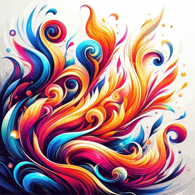 a colorful painting of the rainbow colored swirls