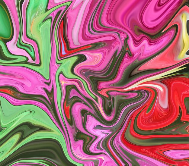 Vector a colorful painting with a pink and green swirls.