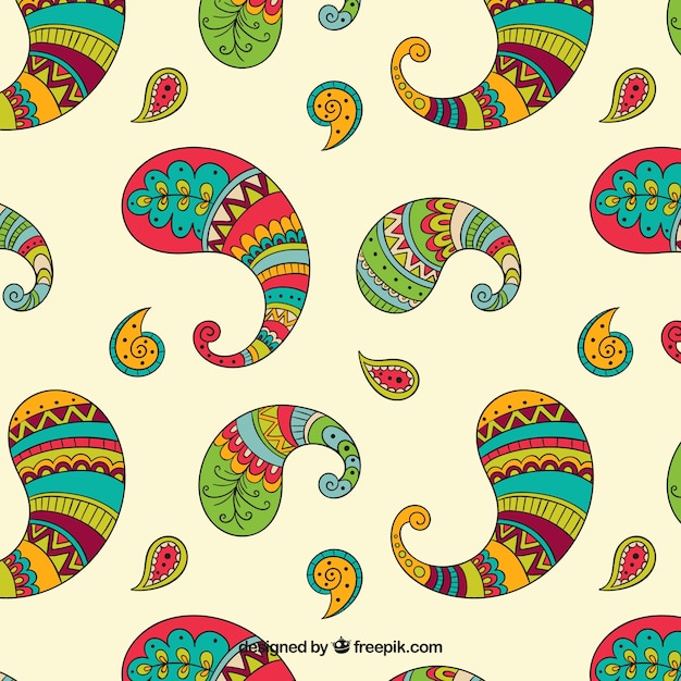 Vector colorful paisley pattern