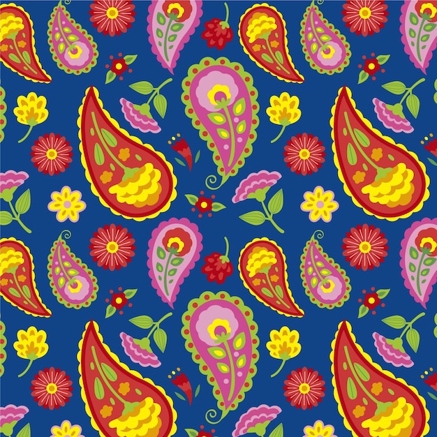 Vector colorful paisley pattern