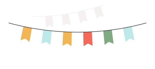 Colorful paper bunting party flags and birthday, party, carnaval ribbons concept.