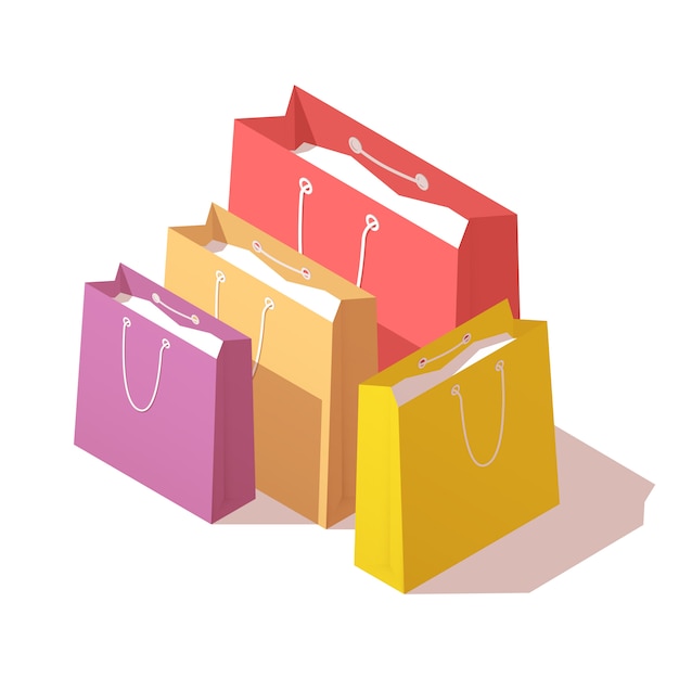 Colorful paper shopping bags.