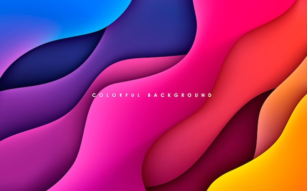 Colorful papercut background wavy dimension