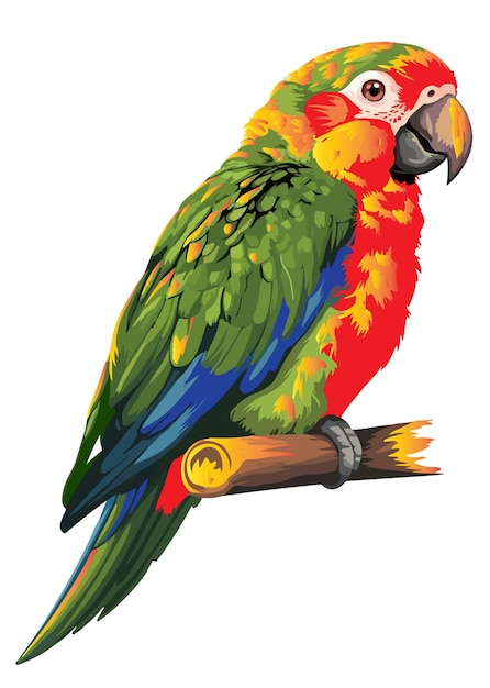 Vector a colorful parrot with a colorful background