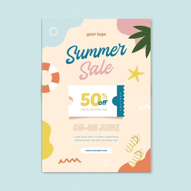 Colorful Pastel Summer Sale Flyer