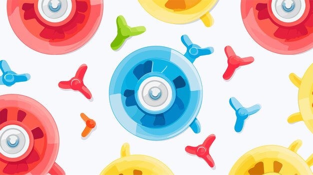 Vector a colorful pattern of toys and the blue circle