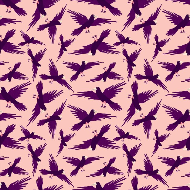 Vector a colorful pattern with birds and a blue background