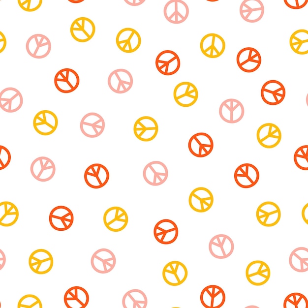 Colorful peace sign seamless pattern