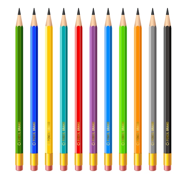 Colorful pencils collection