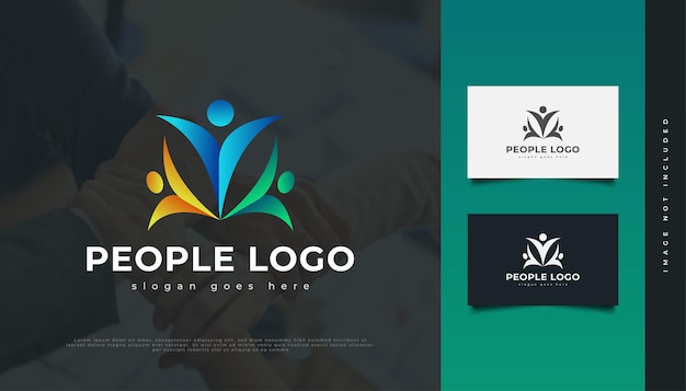 Colorful People Logo. People, Community, Network, Creative Hub, Group, Social Connection Logo or Icon for Business Identity