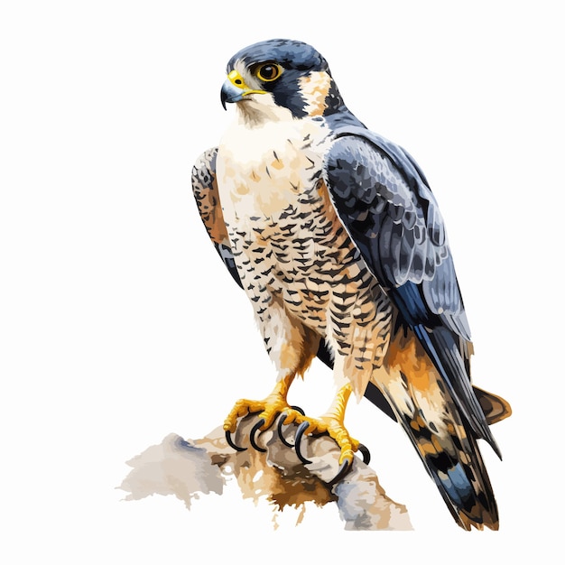 Vector colorful peregrine falcon bird painting for wildlife enthusiasts