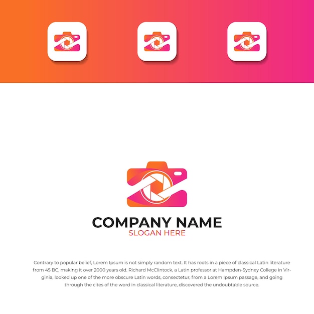 Colorful photography logo vector with icon