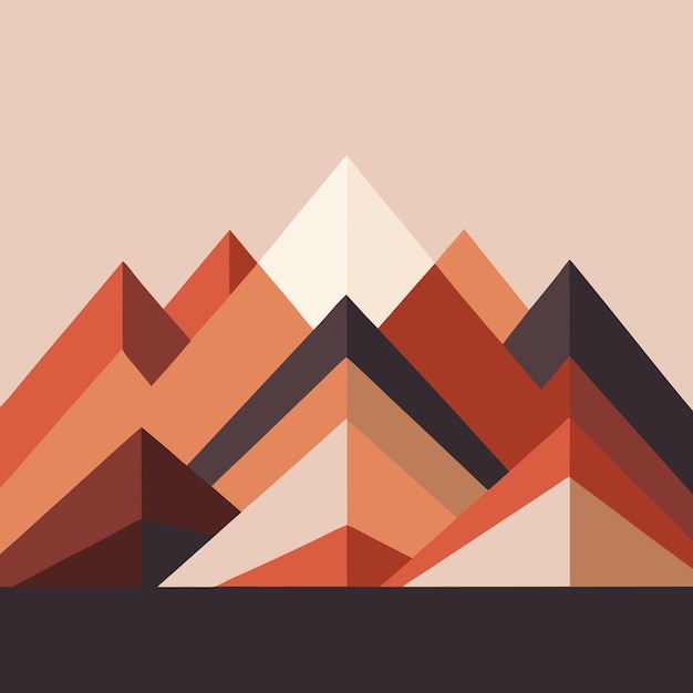 Vector a colorful picture of a mountain with a pyramid in the middle