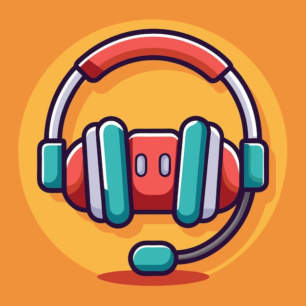 Vector a colorful picture of a pair of headphones with a blue and orange band