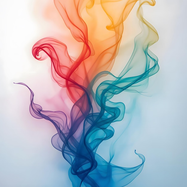 Vector a colorful picture of a rainbow colored smoke