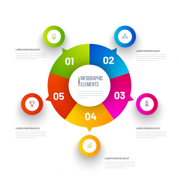 colorful Pie Chart Infographic Elements.