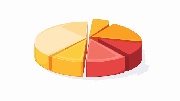 Colorful Pie Chart Vector in Cartoon Style for Data Analysis and Business Presentations