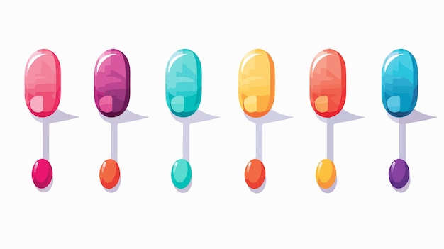 Vector colorful pills and capsules in spoon vector illustration