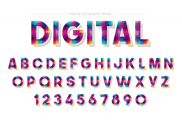 Colorful Pixel Typography Design