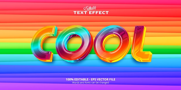 Vector colorful and plastic style, realistic editable text effect, cool text