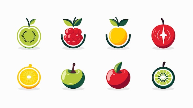 Colorful and Playful Fruit Symbol Logo Vector Illustration