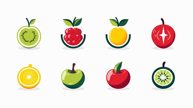 Vector colorful and playful fruit symbol logo vector illustration