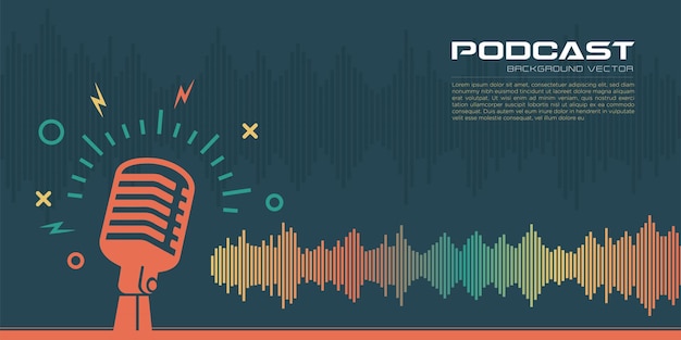 Colorful podcast background illustration