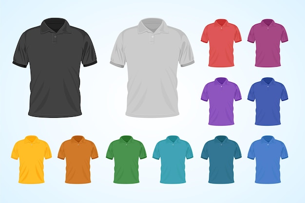 Colorful polo shirt set