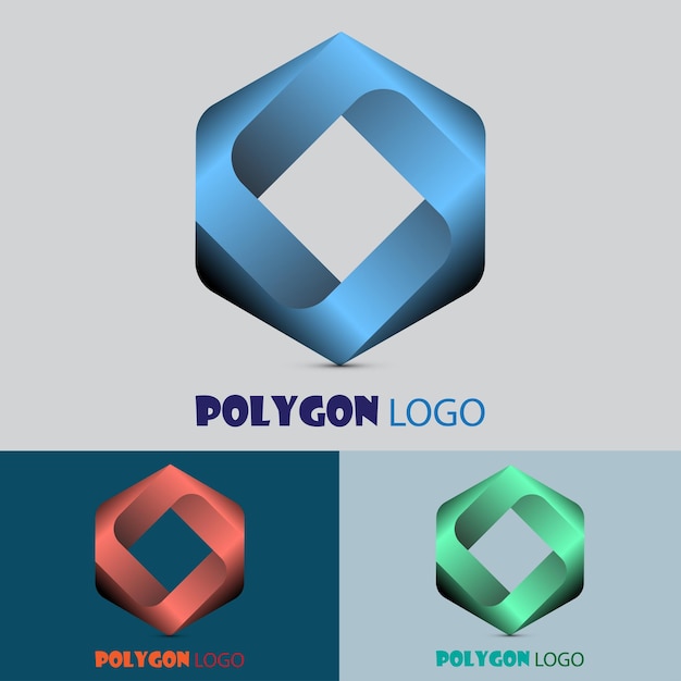 Colorful polygon gradient logo