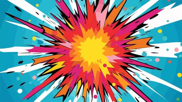 Colorful Pop Art Explosion on Background Vector Illustration