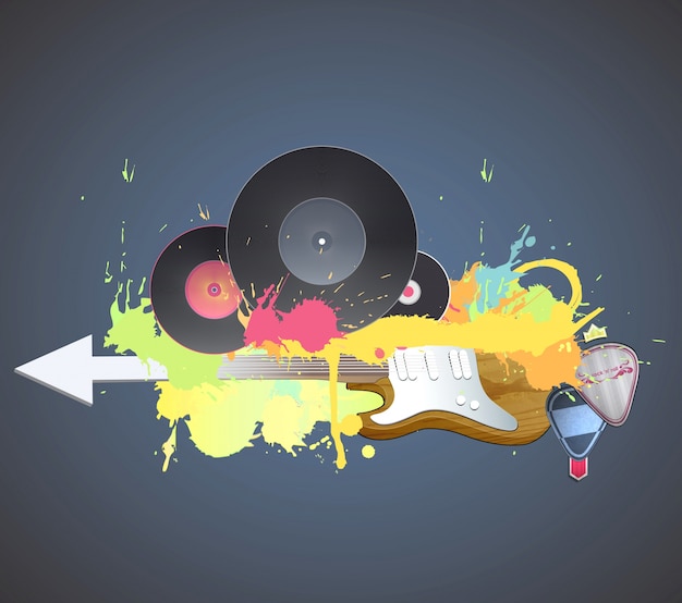 Vector colorful poster of music party