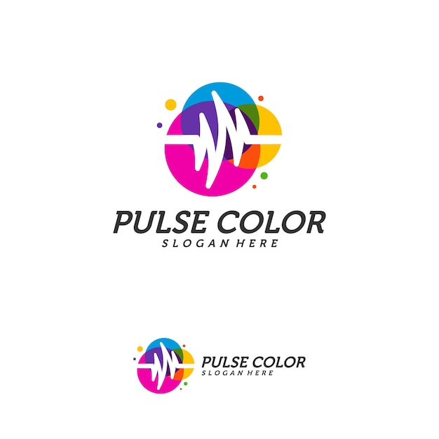 Colorful Pulse Logo minimalist vector, Colorful Pulse Icon Template, Creative design