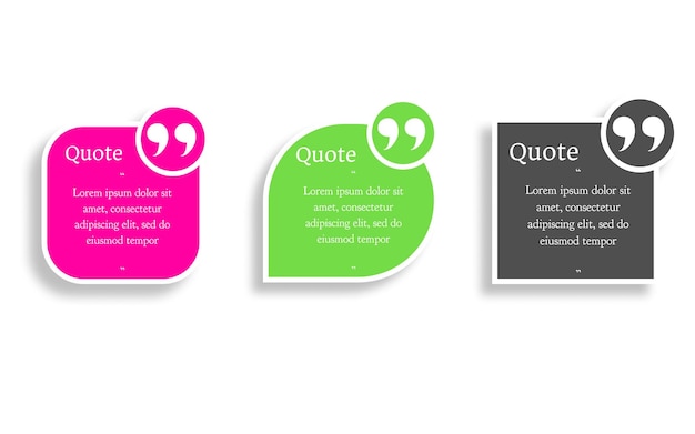 Colorful quote blocks with Lorem Ipsum text signifying varied messages