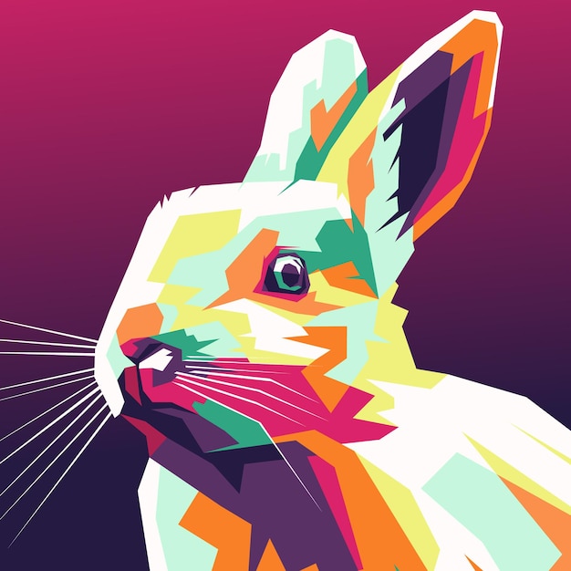 Colorful Rabbit Illustration