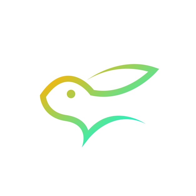 Colorful rabbit logo design template