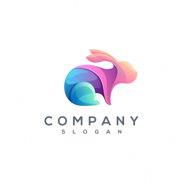 Colorful rabbit logo vector