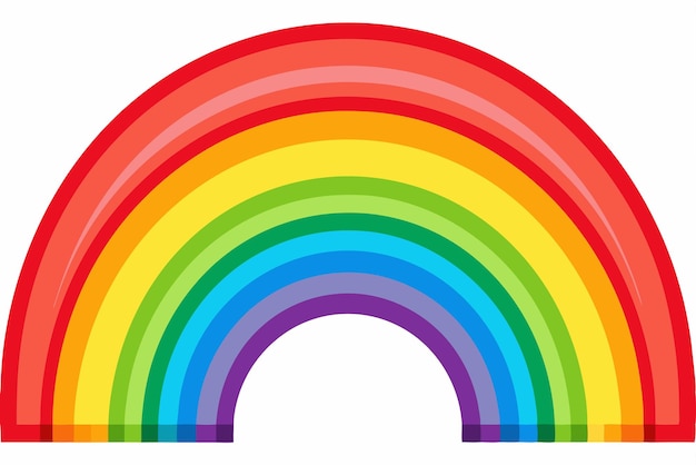 A Colorful Rainbow Arc Against a White Background