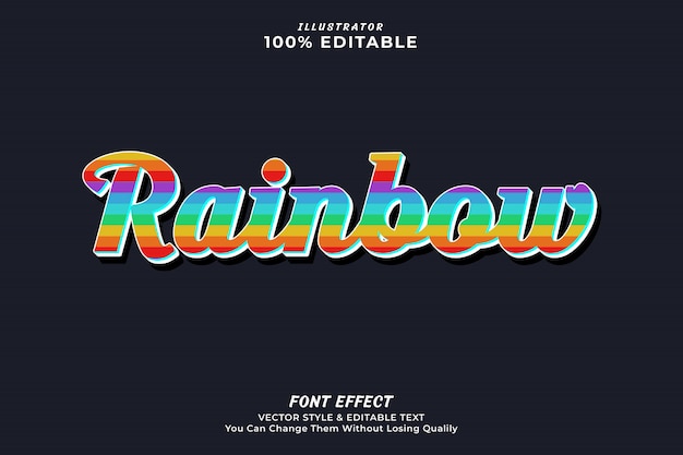 Colorful rainbow editable text effect