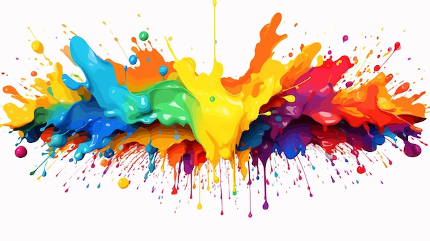 Vector colorful rainbow paint splash design