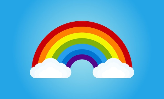 Colorful Rainbow Vector Illustration Creative Sky Rainbow Cloud Vector Background Template