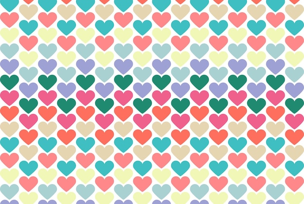 Colorful random hearts decorative abstract background colored pattern for kids vector design